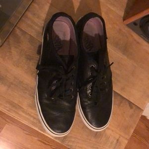 Black Leather Vans